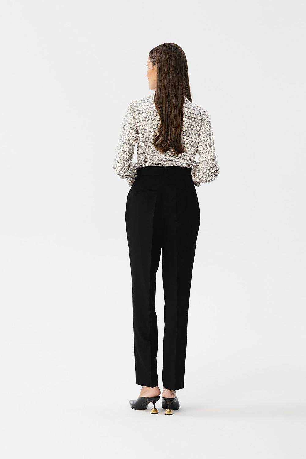 Stylish Women Trousers with Elevated Waist and Tapered Legs - INDIEZ COUTURE