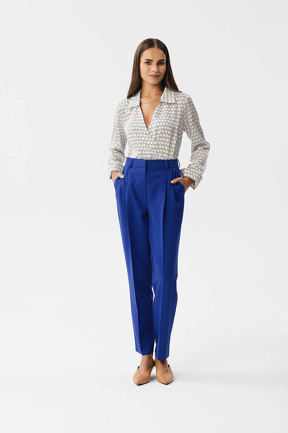 Stylish Women Trousers with Elevated Waist and Tapered Legs - INDIEZ COUTURE