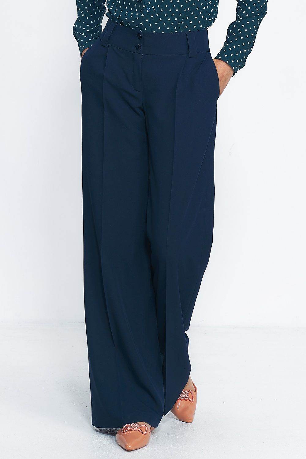 Wide Leg Trousers with Raised Waist for Effortless Style - INDIEZ COUTURE