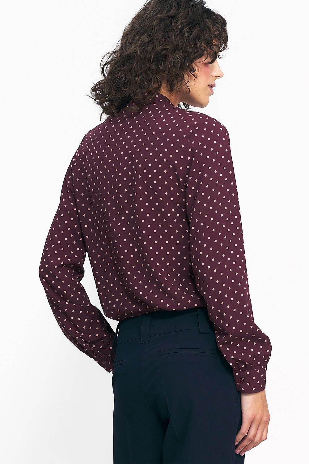 Button-Down Long Sleeve Shirt with Stand-Up Collar and Cuffs - INDIEZ COUTURE