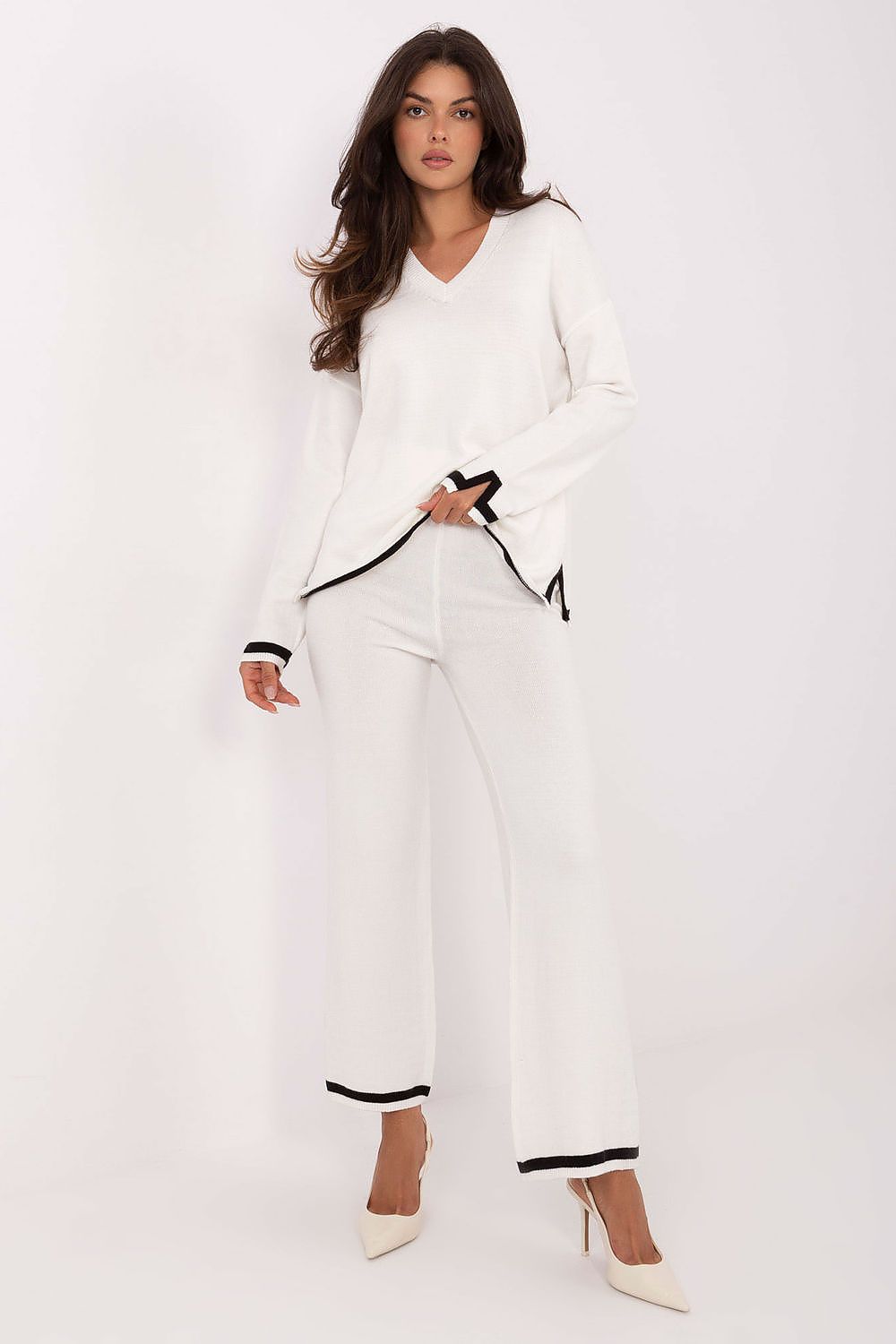 knit co-ord set, white matching outfit